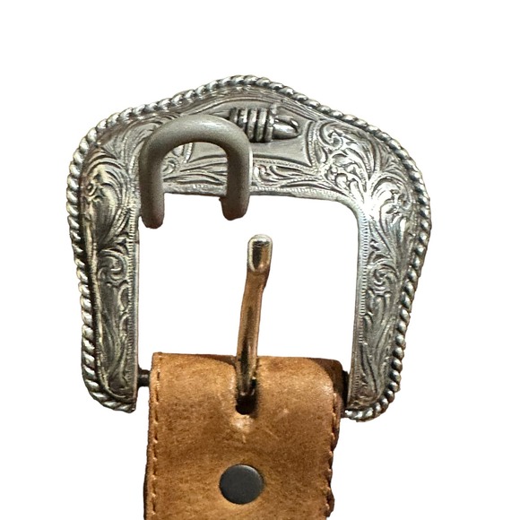 fashionable men’s leather belt with metal loops designs 36 inch - Picture 2 of 7